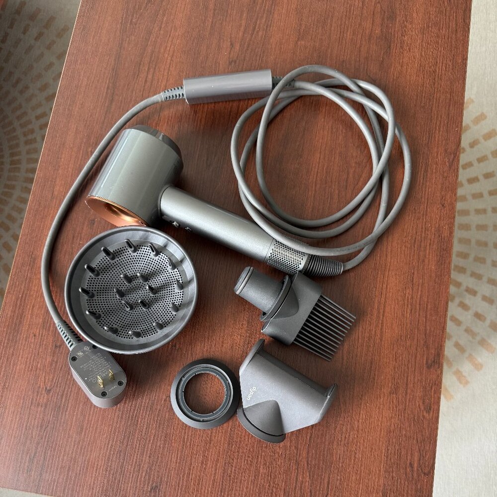 Dyson Supersonic Hair Dryer w/ Accessories in Nickel/Copper